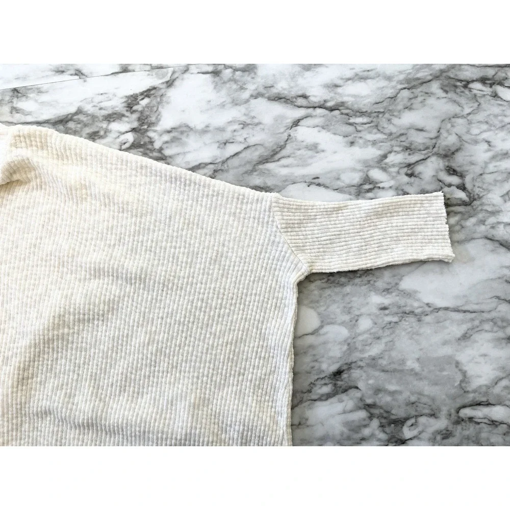 Free People Beach World Traveler Split Back Hem Women's Size‎ Sm Ivory USA Made